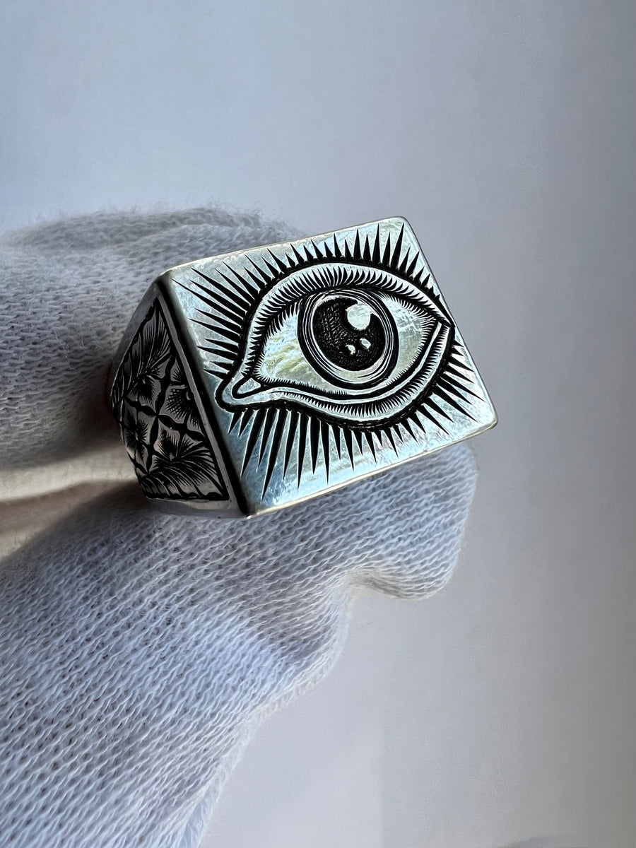 Hand-Engraved Eye Signet Ring – MAC Designs