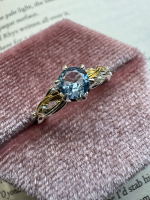 RTS Aquamarine Silver + Gold Pearl Bridal Weaver